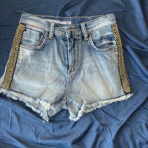 !IT never worn Denim Shorts with Gold Accents